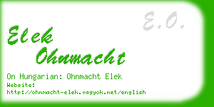 elek ohnmacht business card